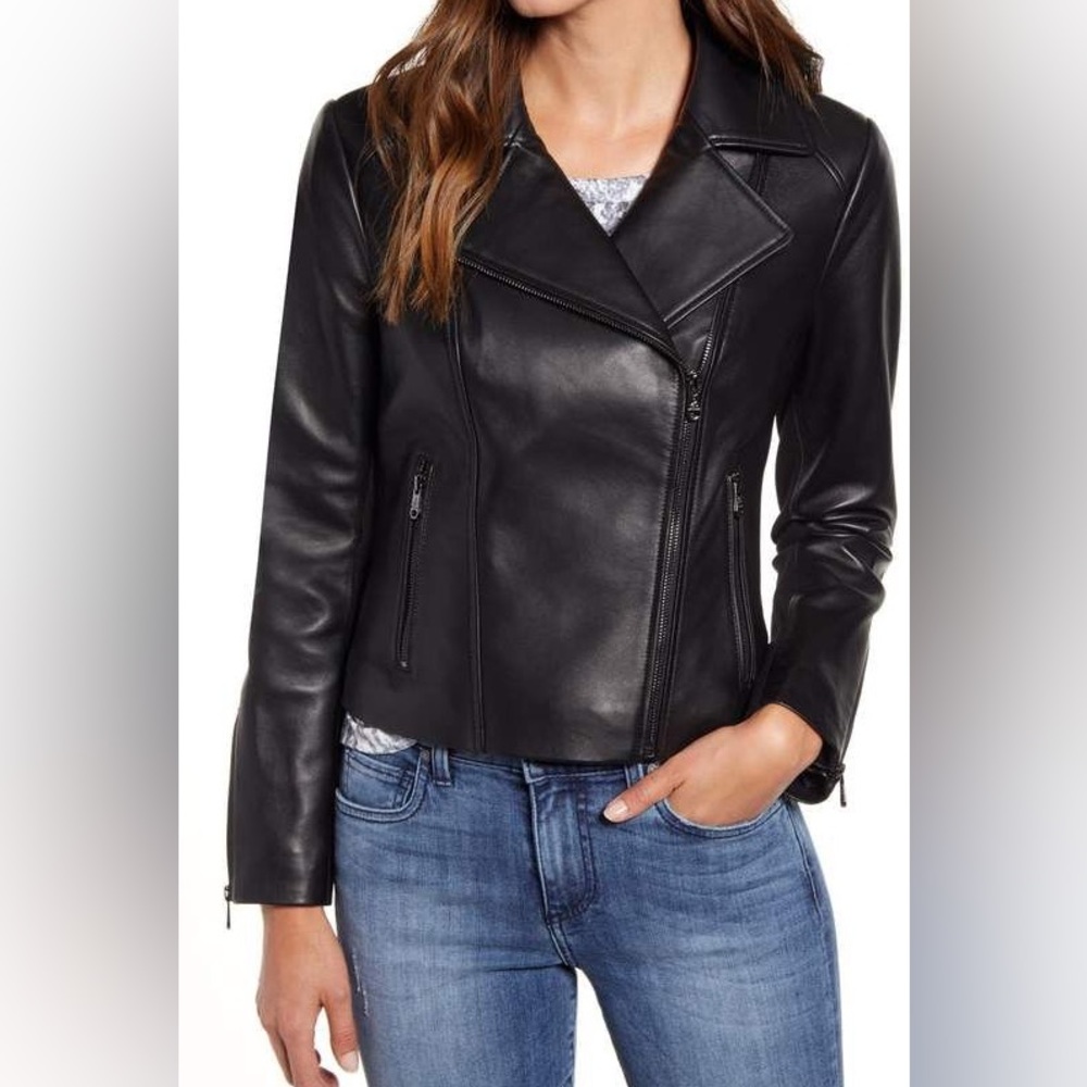 Sam Edelman women’s leather moto jacket